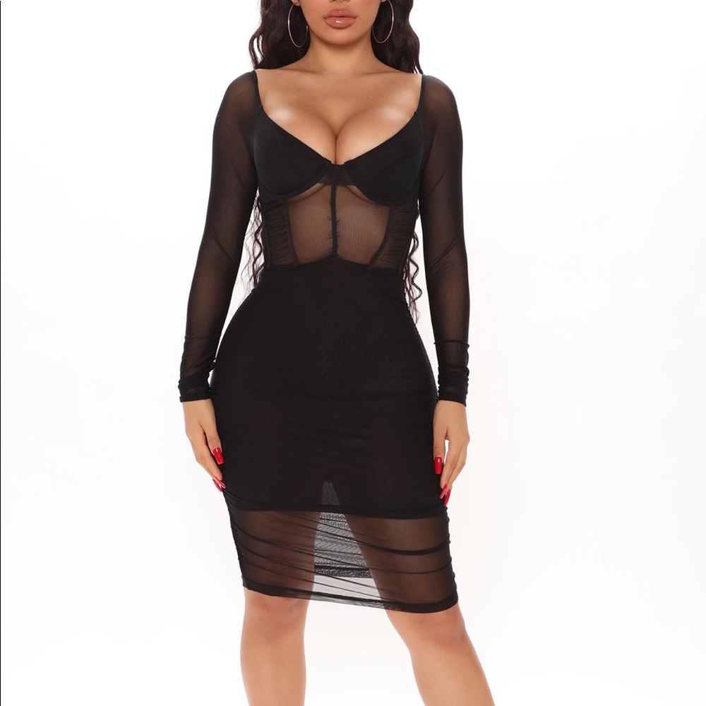 🚫SOLD🚫 Fashion Nova Black Mesh Mini Dress